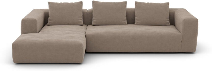 AMBIENDO Home No. 101 Sofa-Eckgarnitur mit Chaiselounge links - Beige 318 - 157 x 303 cm