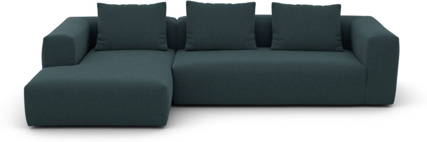 AMBIENDO Home No. 101 Sofa-Eckgarnitur mit Chaiselounge links - Petrol 534 Bouclé - 157 x 303 cm