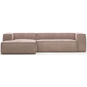 Kave Home Blok Lincoln 3-Sitzer-Sofa mit Chaiselongue links - hellrosa/rosa - 300x174x69 cm