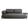 Kave Home Compo Babel 3-Sitzer Sofa mit großem Tablett - graphit/dunkelgrau - 252x98x82 cm