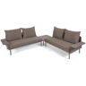 Kave Home Zaltana Garten-Set aus Ecksofa und Tisch - braun - Sofa: 230x230x82 cm, Tisch: 70x70x27 cm