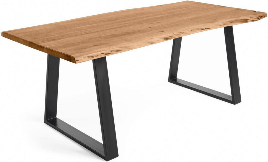 Kave Home Alaia Tisch - natur-schwarz - Breite: 160 cm - Tiefe: 90 cm - Höhe: 77 cm