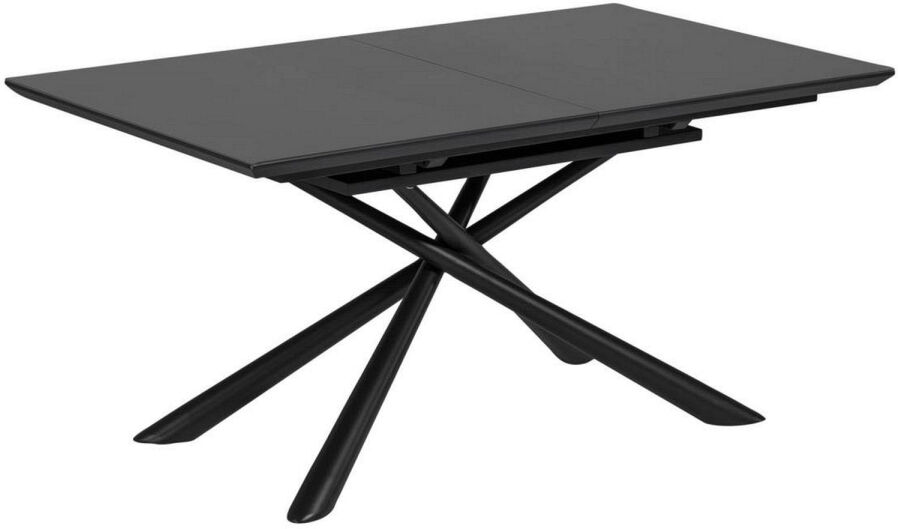 Kave Home Theone Ausziehtisch - schwarz - Breite: 210 cm - Tiefe: 90 cm - Höhe: 76 cm