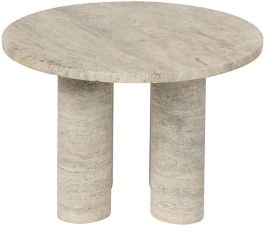 blomus VOLOS Beistelltisch rund - travertine - S - Ř 34 cm - Höhe: 52 cm