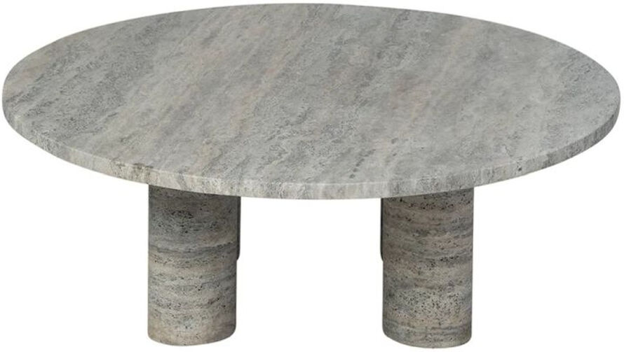 blomus VOLOS Couchtisch rund - silver travertine - L - Ř 75 cm - Höhe: 26 cm