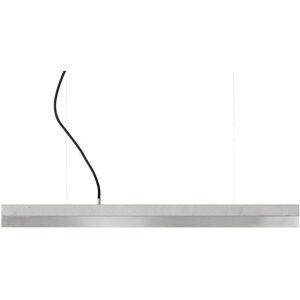 GANTlights C2 Concrete & Stainless Steel Pendelleuchte mit Dimmer - hellgrauer Beton / Edelstahl / warmweiß - 92x7x7 cm