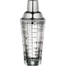 cilio Cocktailshaker mit Rezepten - edelstahl / glas - 400 ml, Ø 8 cm, Höhe 23 cm