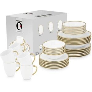 VTwonen mit Gold Geschirr-Set 36-teilig - White Gold - Set - 36 tlg