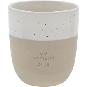 Eulenschnitt Steingut Becher - Do Nothing Club - ca. 320 ml - Ø ca. 8,5 cm - Höhe ca. 8,5-9 cm
