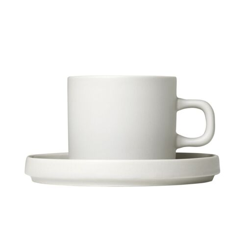 blomus PILAR Kaffeetasse mit Untertasse 2er-Set – moonbeam – 2 Sets à 200 ml