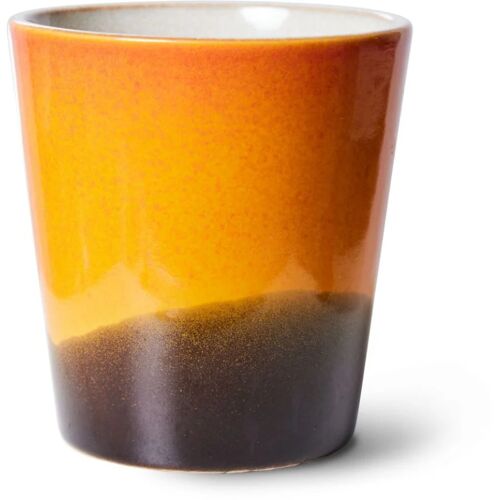 HK living 70’s ceramics mug Kaffeebecher – Sunshine – orange/ black – 180 ml – Ø 7,5 cm x H 8 cm