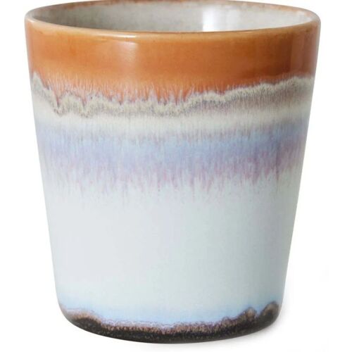 HK living 70’s ceramics mug Kaffeebecher – ash – 180 ml – Ø 7,5 cm x H 8 cm