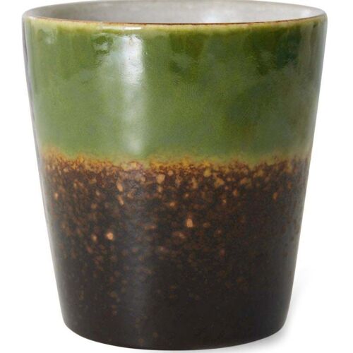 HK living 70’s ceramics mug Kaffeebecher – algae – 180 ml – Ø 7,5 cm x H 8 cm