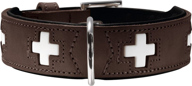 Hunter Swiss Halsband - braun-schwarz - M - Breite 3,9 cm   verstellbar: 41-49 cm