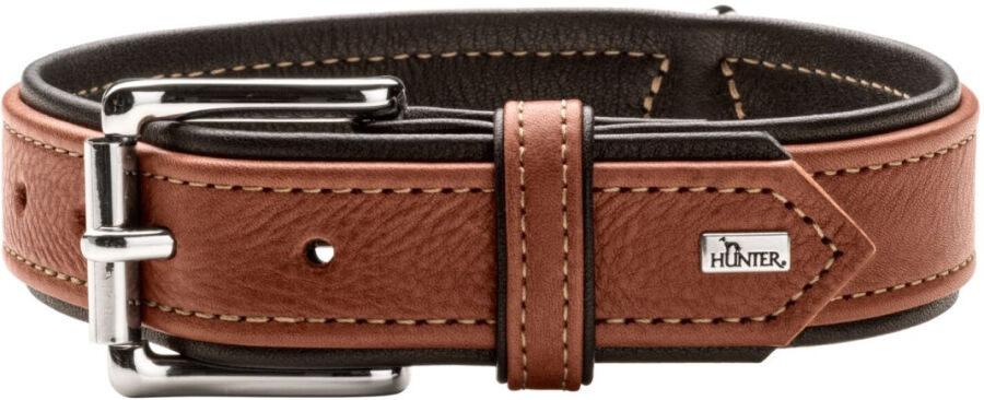 Hunter Canadian UP Halsband - cognac-schwarz - Breite 3,5 cm - Länge 55 cm (M)