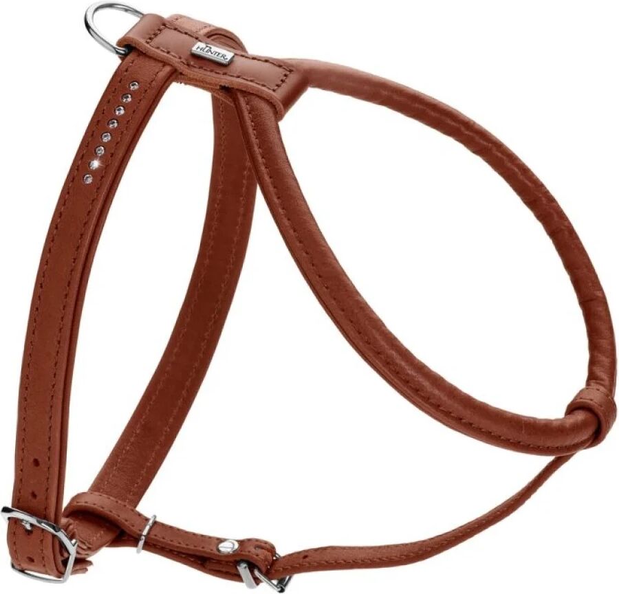 Hunter Round & Soft Canadian UP Hundegeschirr - cognac - Breite 0,8 cm - Länge 60 cm (S-M)