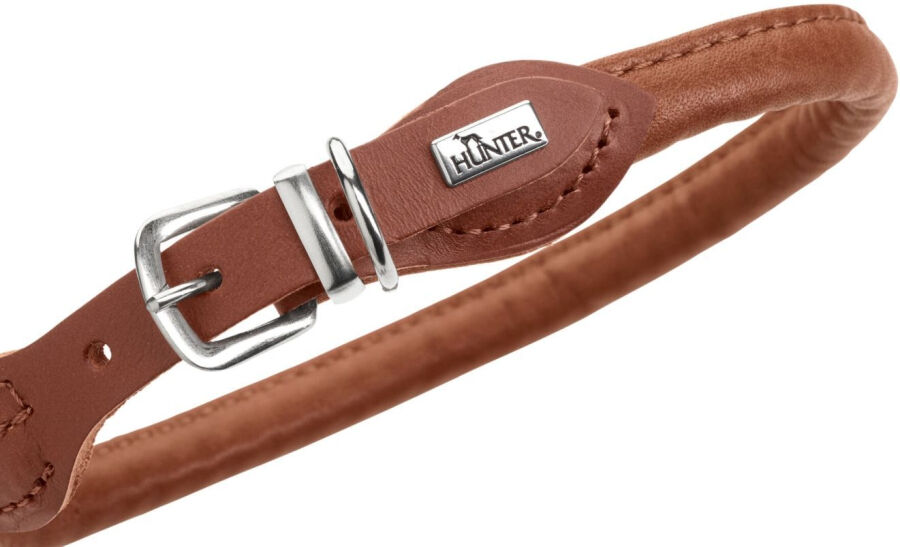 Hunter Round & Soft Canadian UP Halsband - cognac - Breite 1 cm - Länge 50 cm (M)