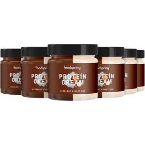 foodspring Whey Duo Creme 6er Pack   6x (200g)   Haselnuss & Whey   Protein Creme   Kokos-Creme mit 85% weniger Zucker