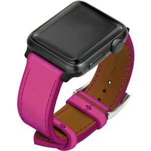 Noreve Lederarmband für Apple Watch Rose BB Uhrengehäuse - Einlagen 42 / 44 / 45 mm schwarz + silberne Dornschliesse