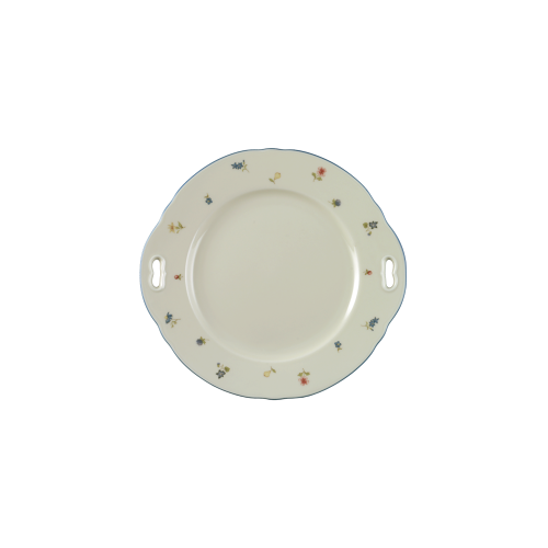 Seltmann Weiden Marie-Luise Kuchenplatte mit Griff 27 cm Streublume blauer Rand