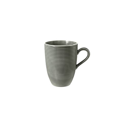 Seltmann Weiden Beat Becher mit Henkel 0,35 l mit Relief Color Glaze Perlgrau