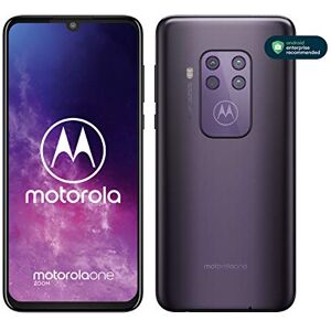 Motorola One Zoom Mit Alexa Hands-Free Smartphone (64-Zoll-Fhd+display Vierfach-Kamerasystem 128 Gb/4 Gb Android 9 Pie Dual-Sim-Smartphone ) Lila-Metallic + Headset + Schutzcover