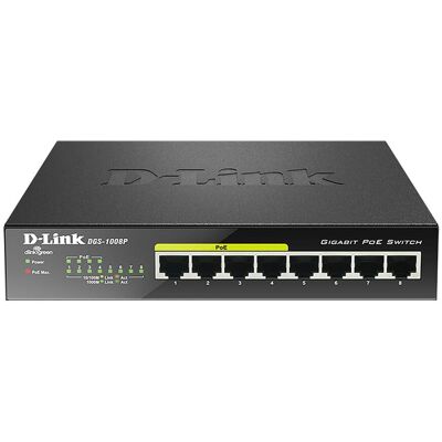 D-Link Dgs-1008p 8-Port Unmanaged Poe+ Gigabit Switch (8 Anschlüsse Mit 10/100/1000 Mbit/s 4 Davon Mit Poe-Unterstützung 60w Poe Kapazität Plug & Play Lüfterlos Metallgehäuse) D-Link Dgs-1008p 8-Port Unmanaged Poe+ Gigabit Switch (8 Anschlüsse Mit 10/100/1000 Mbit/s 4 Davon Mit Poe-Unterstützung 60w Poe Kapazität Plug & Play Lüfterlos Metallgehäuse)