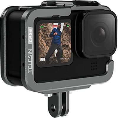 Telesin Kamerakäfig Für Gopro Hero 11 10 9 Aluminium Käfig Cage Gehäuse Für Go Pro Passend Für Go Pro Mit Nd Cpl-Objektivfilter Max-Objektiv An Der Kamera Mit Cold Shoe Connect Zum Video Mikrofon Telesin Kamerakäfig Für Gopro Hero 11 10 9 Aluminium Käfig Cage Gehäuse Für Go Pro Passend Für Go Pro Mit Nd Cpl-Objektivfilter Max-Objektiv An Der Kamera Mit Cold Shoe Connect Zum Video Mikrofon