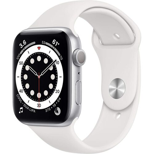 Apple Watch Series 6 [GPS inkl. Sportarmband weiß] 44mm Aluminiumgehäuse silber