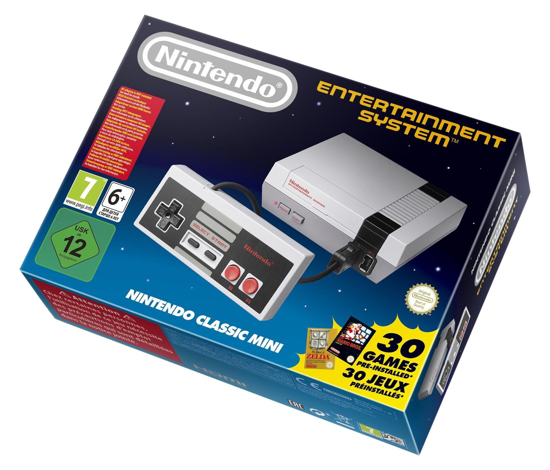 Classic Mini: Nintendo Entertainment System [Inkl. Controller] Grau/schwarz