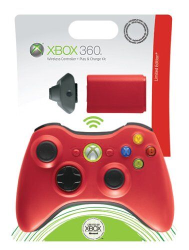 Microsoft Xbox 360 Controller & Charge Kit Rot