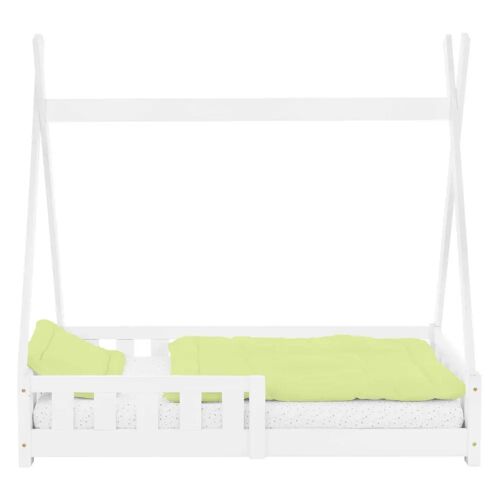 ML-Design   Kinderbett Tipi - Weiß - Size: Länge 148 cm x Breite 76 cm x Höhe 141 cm