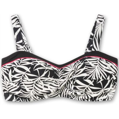 sheego Bikini-Oberteil schwarz bedruckt 48F female sheego Bikini-Oberteil schwarz bedruckt 48F female