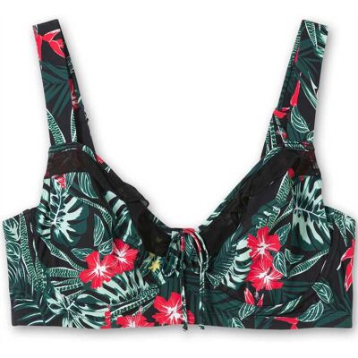 sheego Bikini-Oberteil schwarz bedruckt 48F female sheego Bikini-Oberteil schwarz bedruckt 48F female