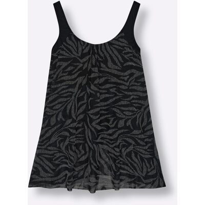 sheego Tankini-Oberteil schwarz-weiß-bedruckt 56D female sheego Tankini-Oberteil schwarz-weiß-bedruckt 56D female
