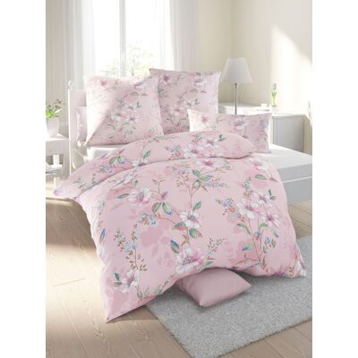 Biberna Rosa Blumen Bettwäsche - Bettwäsche Biberna Rosa Blumen Bettwäsche - Bettwäsche