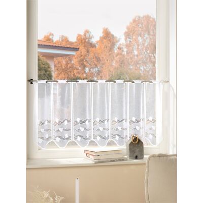 Weiße Polyester Gardine - Fensterbehang Weiße Polyester Gardine - Fensterbehang
