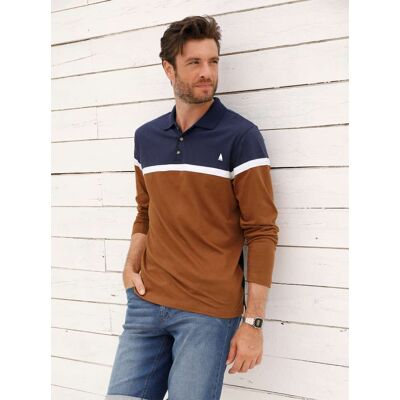 Catamaran Langarm-Poloshirt marine-cognac 60/62 male Catamaran Langarm-Poloshirt marine-cognac 60/62 male