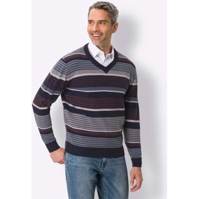 Witt V-Ausschnitt-Pullover aubergine-marine-gemustert 46 male Witt V-Ausschnitt-Pullover aubergine-marine-gemustert 46 male