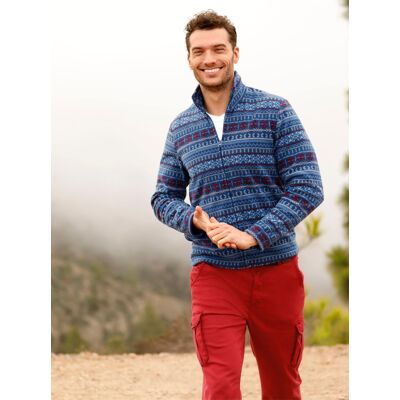Catamaran Fleecejacke jeansblau-gemustert 56/58 male Catamaran Fleecejacke jeansblau-gemustert 56/58 male