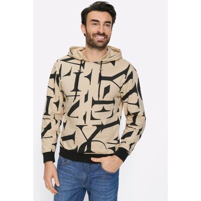 marco donati Hoodie sand-schwarz-bedruckt 44/46 male marco donati Hoodie sand-schwarz-bedruckt 44/46 male