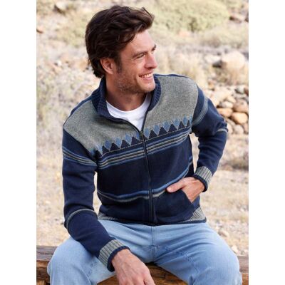 Catamaran Strickjacke marine-gemustert 54 male Catamaran Strickjacke marine-gemustert 54 male
