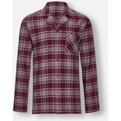 wäschepur men Schlafanzug-Shirt burgund-steingrau-kariert 52/54 male wäschepur men Schlafanzug-Shirt burgund-steingrau-kariert 52/54 male