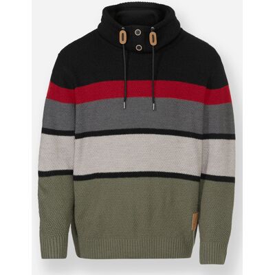 Catamaran Rollkragenpullover schwarz-khaki-gestreift 50 male Catamaran Rollkragenpullover schwarz-khaki-gestreift 50 male