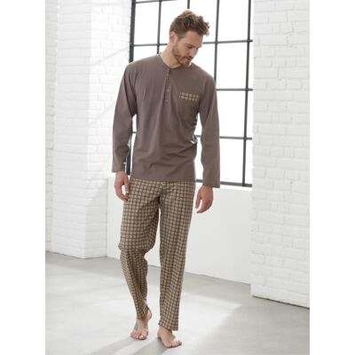 wäschepur men Schlafanzüge dunkeltaupe + ecru 56/58 male wäschepur men Schlafanzüge dunkeltaupe + ecru 56/58 male