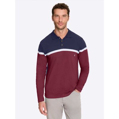 Catamaran Langarm-Poloshirt marine-dunkelrot 52/54 male Catamaran Langarm-Poloshirt marine-dunkelrot 52/54 male