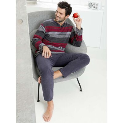 Normann Copenhagen Schlafanzug grau-rot-gestreift 52/54 male Normann Copenhagen Schlafanzug grau-rot-gestreift 52/54 male