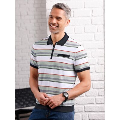Witt Kurzarm-Poloshirt schwarz-eucalyptus-geringelt 52/54 male Witt Kurzarm-Poloshirt schwarz-eucalyptus-geringelt 52/54 male