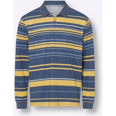 Witt Langarm-Poloshirt rauchblau-gelb-geringelt 56/58 male Witt Langarm-Poloshirt rauchblau-gelb-geringelt 56/58 male