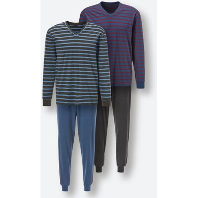 wäschepur men Schlafanzüge graphit + jeansblau 60/62 male wäschepur men Schlafanzüge graphit + jeansblau 60/62 male